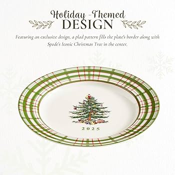 Amazon.com | Spode Annual 2025 Collector Plate - Red & Green Plaid